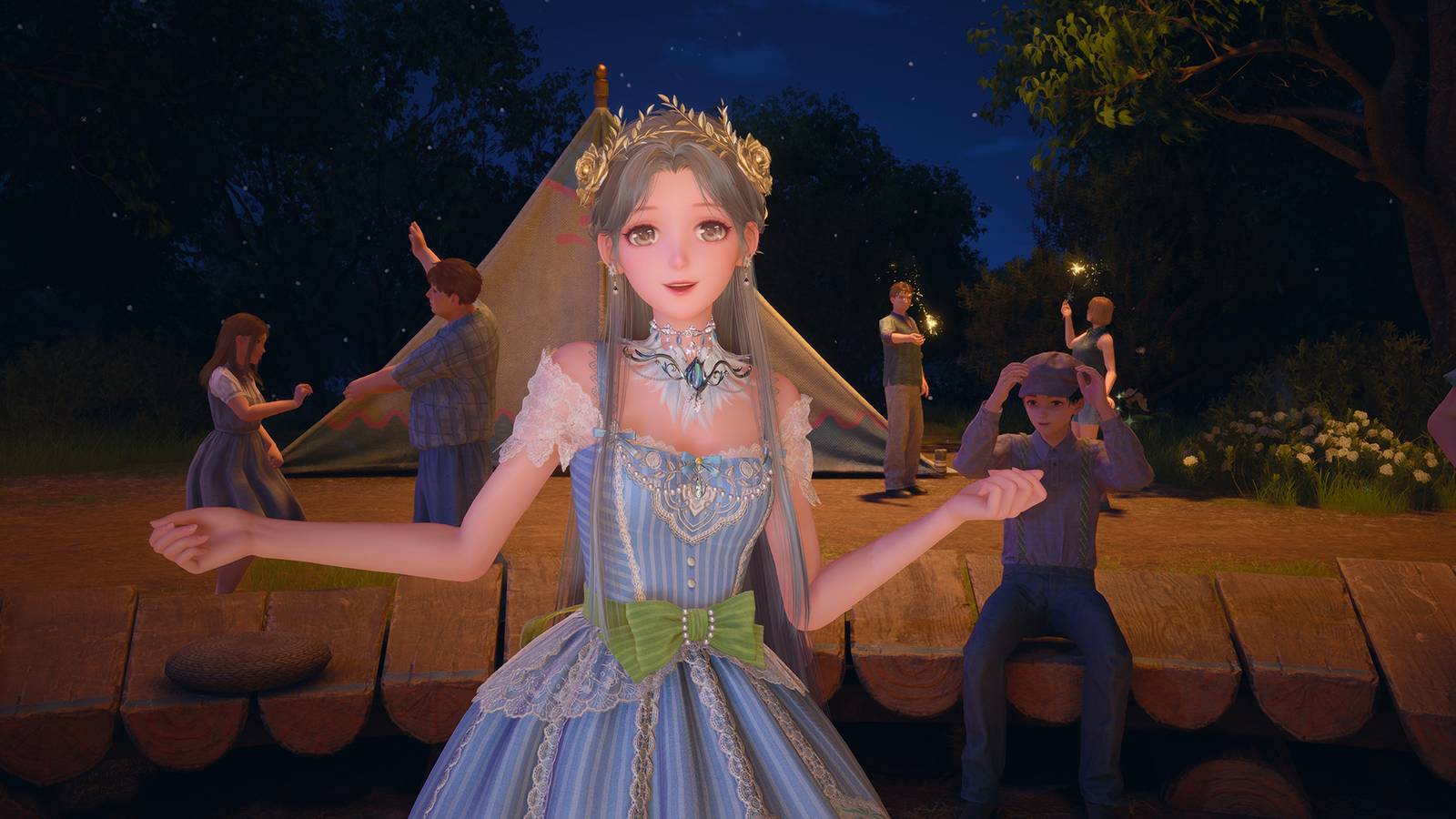 firework isles bonfire in infinity nikki - firework dance party photo