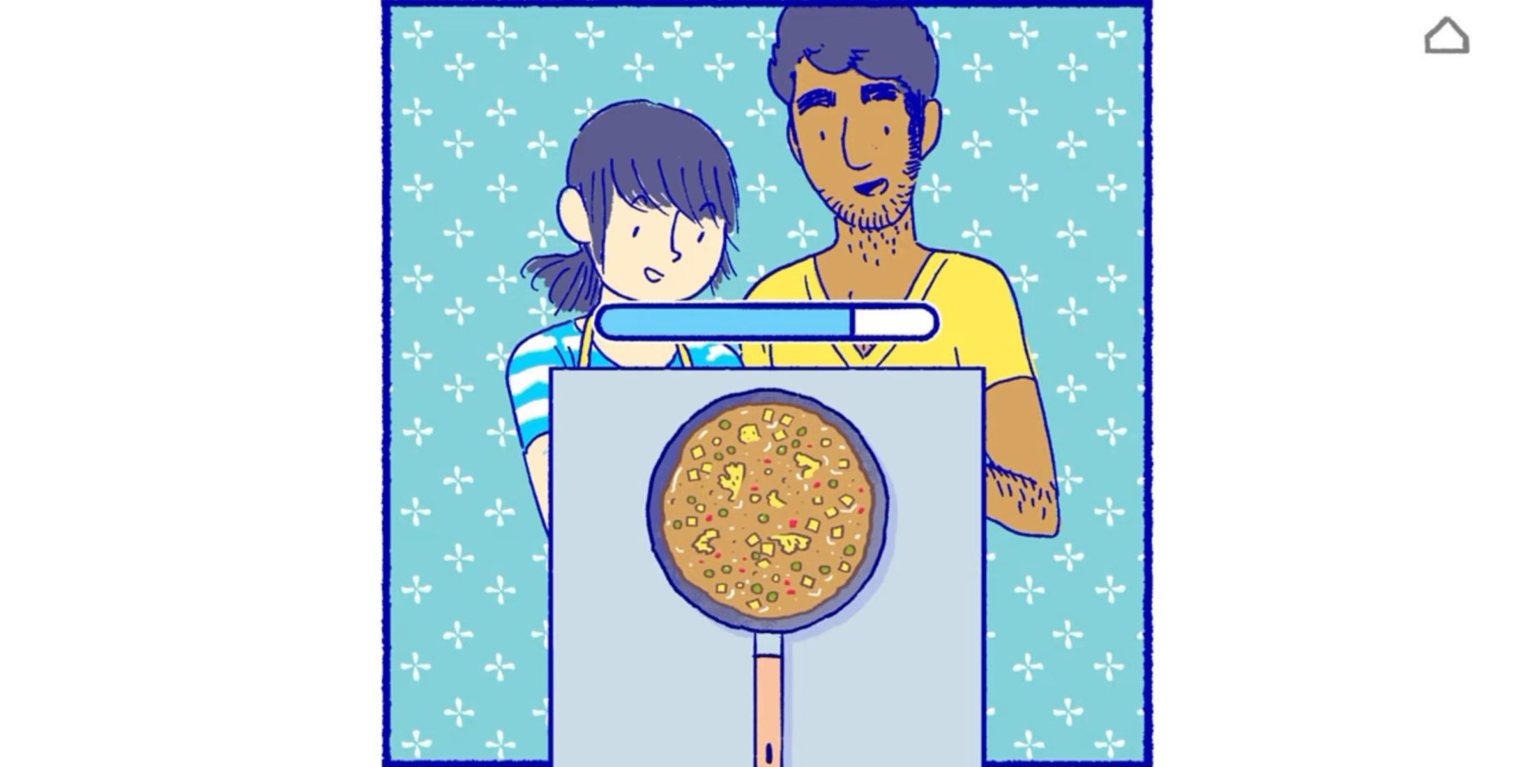 florence and partner cooking together