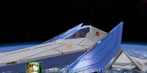 fox in his arwing talking about corneria