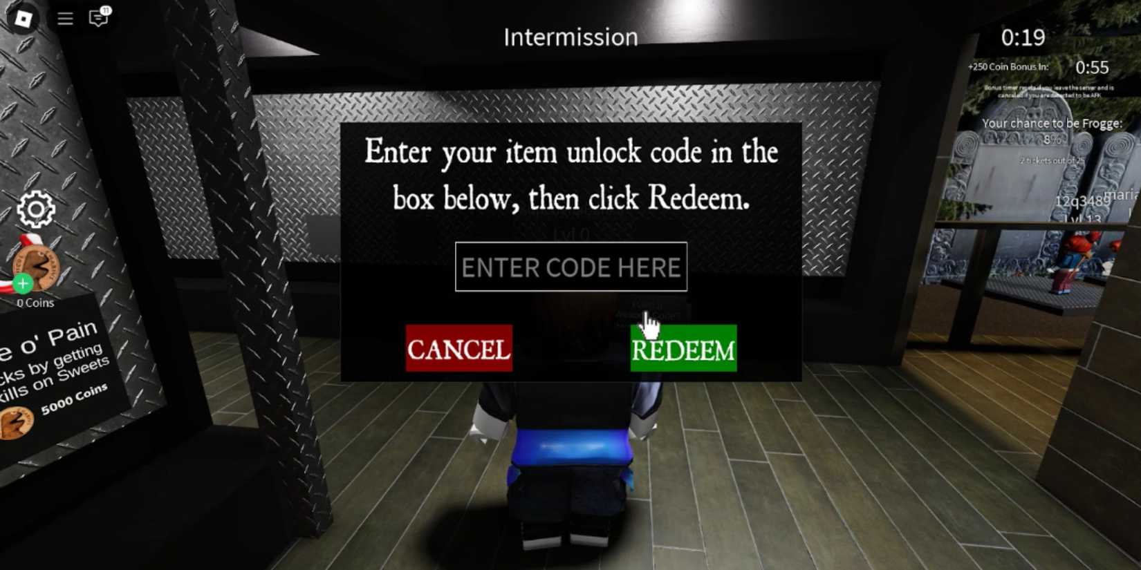 Frogge the codes tab