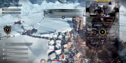 The player introduces a new law in Frostpunk