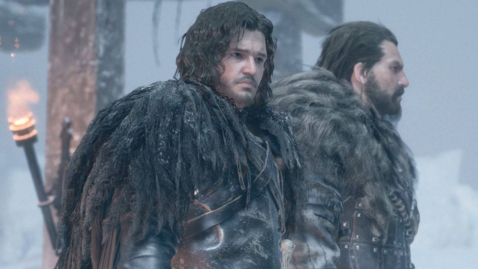 Game of Thrones: Kingsroad screenshot from the official gameplay trailer featuring Jon Snow and the main protagonist