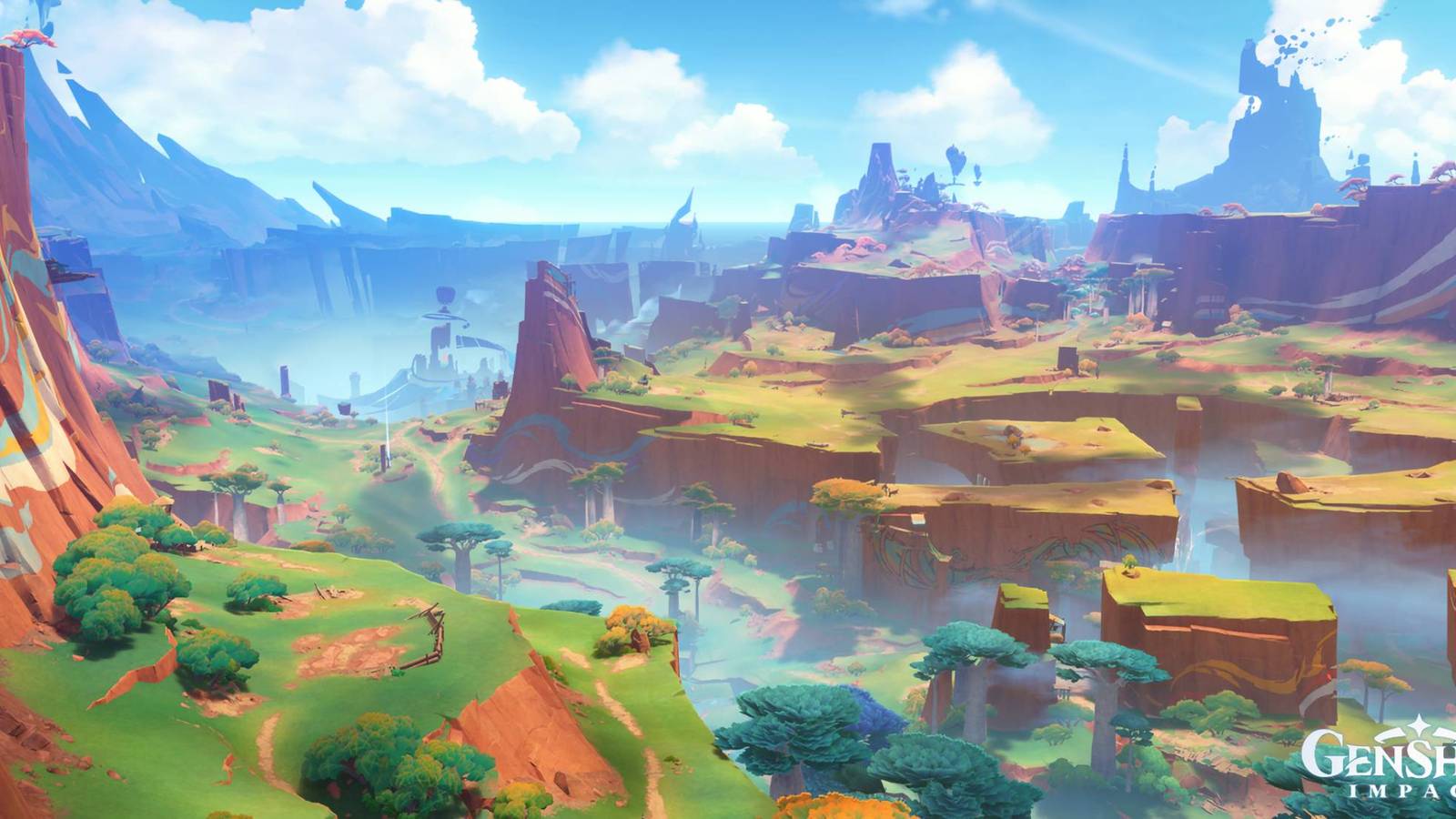 An image of the Natlan landscape from Genshin Impact