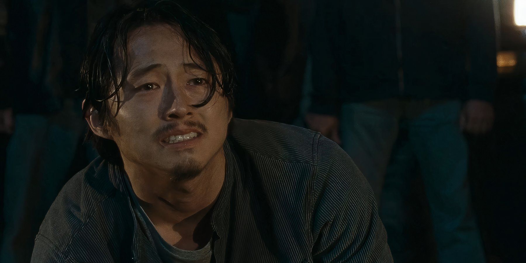 Glenn just before being killed by Negan in The Walking Dead