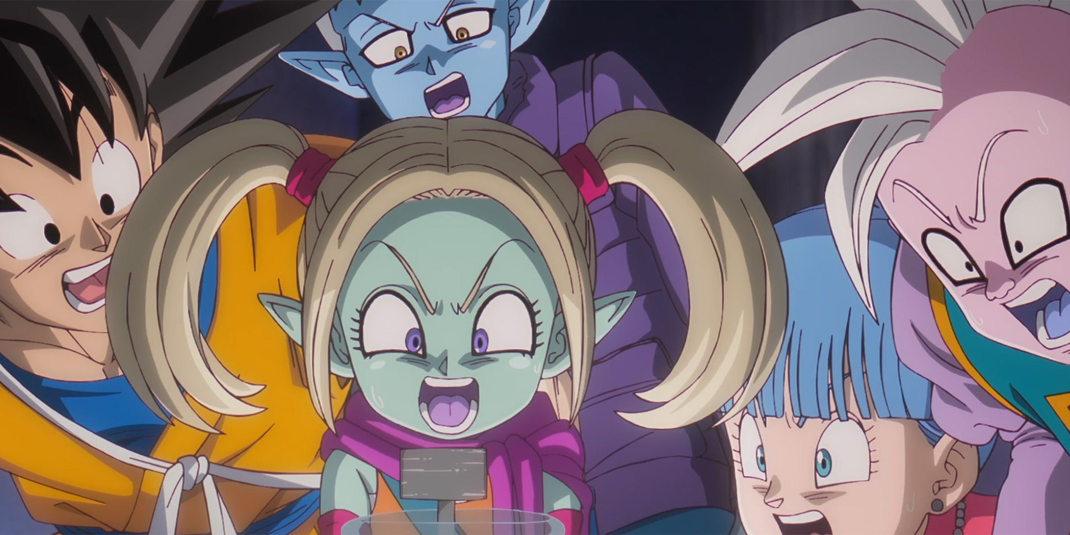 Goku, Panzy, Glorio, Shin, and Bulma shocked about the Evil Third Eyes in the Dragon Ball DAIMA Finale