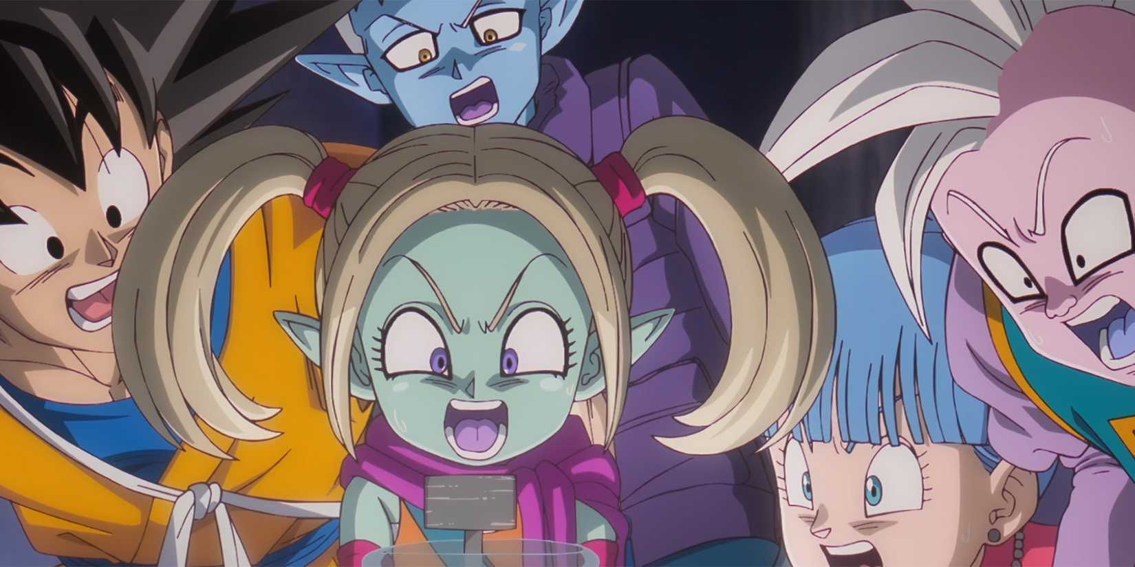 Goku, Panzy, Glorio, Shin and Bulma shocked Evil Third Eyes in the Dragon Ball DAIMA Finals