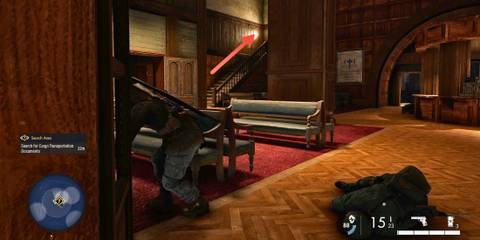 Heading up the Second Floor of the Train Station Sniper Elite Resistance