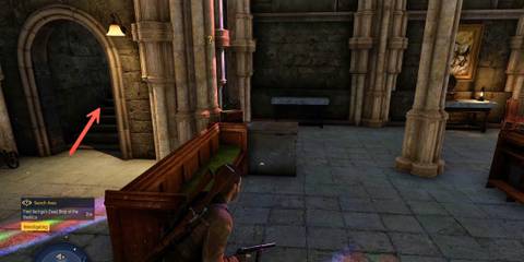 Heading Upstairs in Basilica Church Vertigo's Dead Drop Objective Sniper Elite Resistance