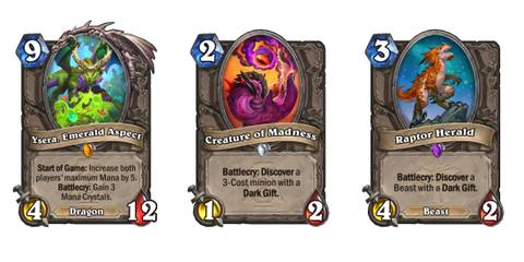 hearthstone into the emerald dream free cards ysera creature of madness raptor herald