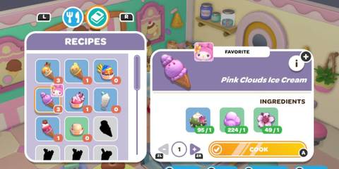 hello kitty island adventure pink clouds ice cream