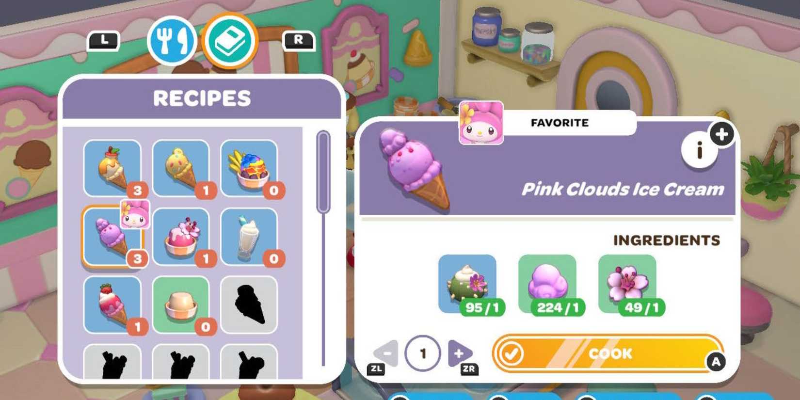 hello kitty island adventure pink clouds ice cream