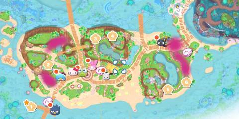 hello kitty island adventure rubber locations on map
