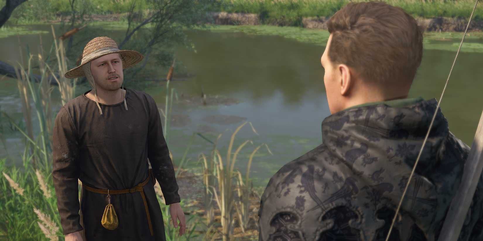 Henry talking to a fisherman in Kingdom Come Deliverance 2