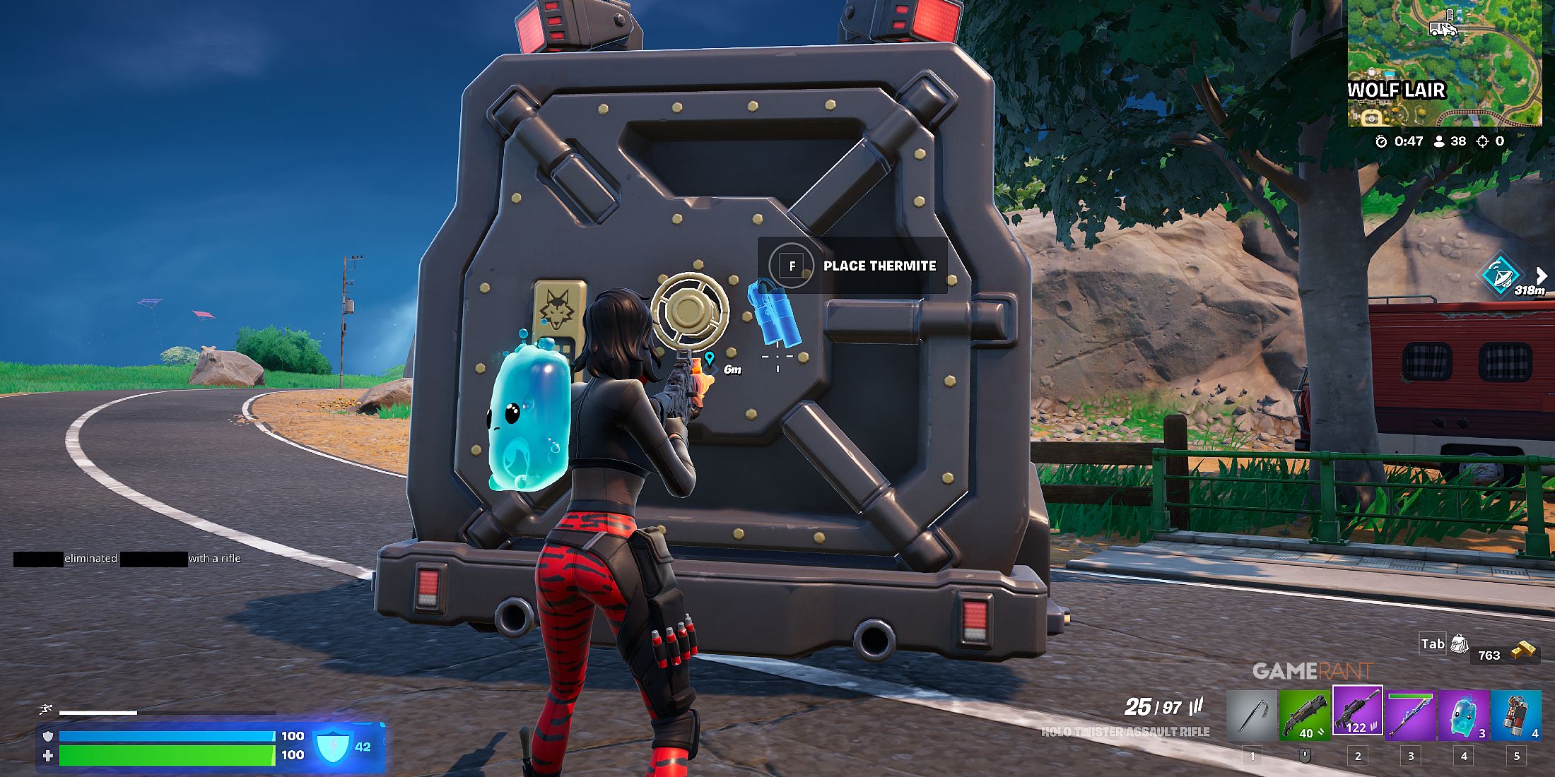 how to place Thermite on the Armored Transport in Fortnite 