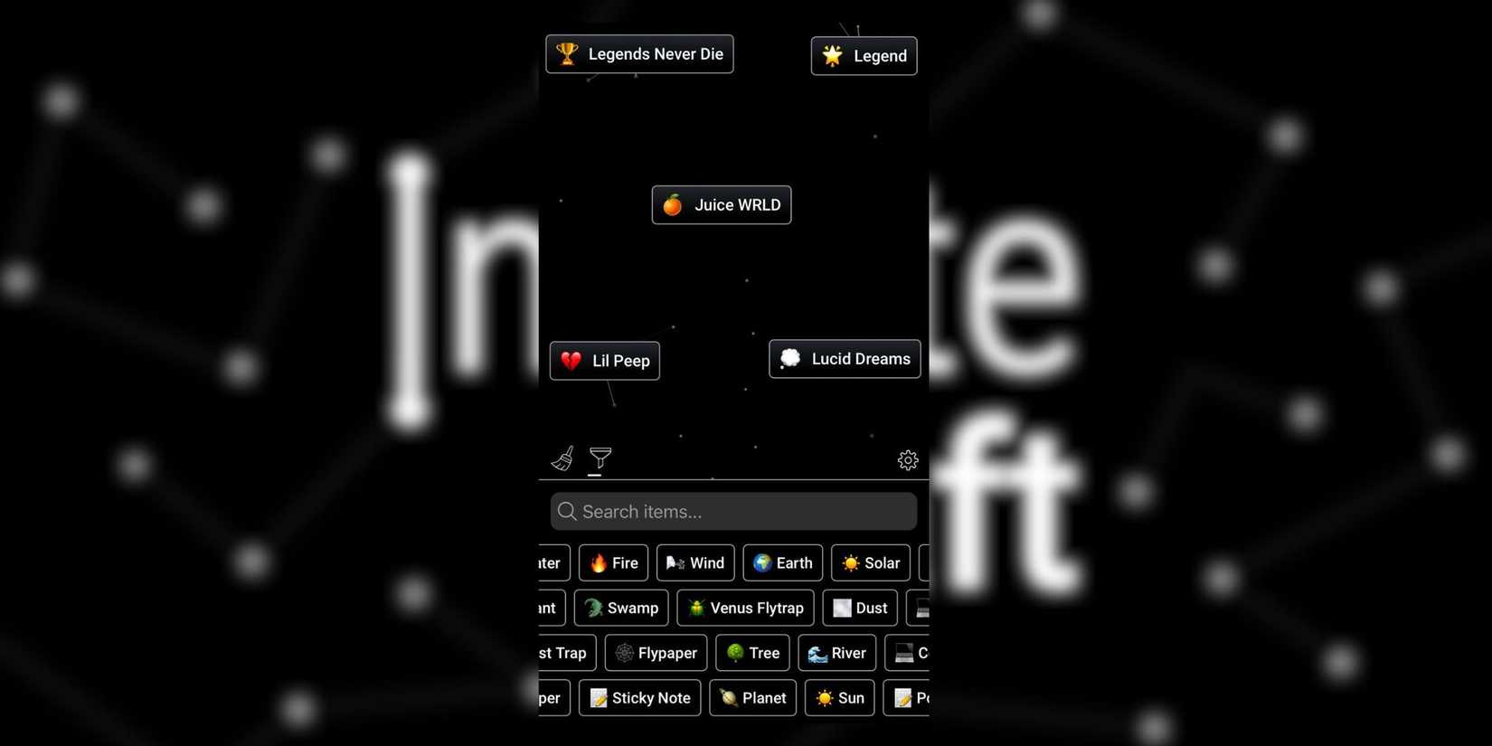 how to use juice wrld infinite craft