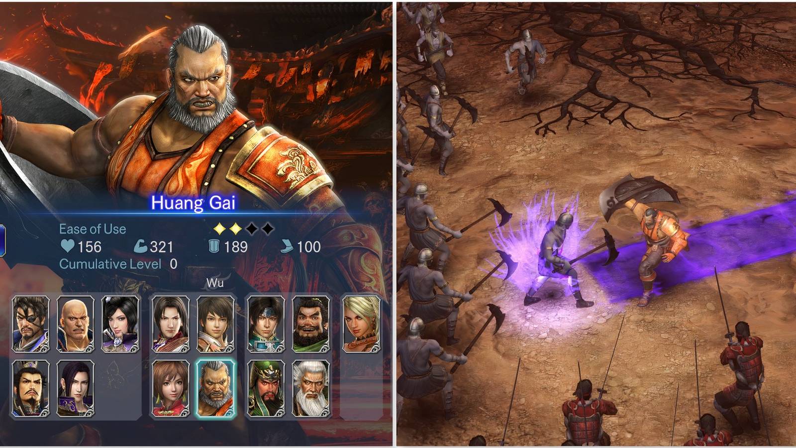 Huang Gai and fighting enemies in Warriors Abyss