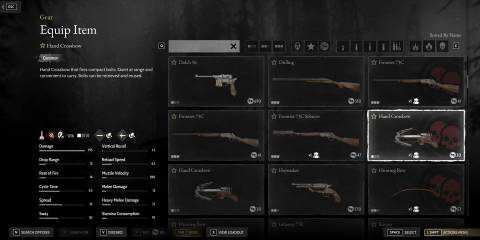 Hunt Showdown 1896 - Hand Crossbow Stats