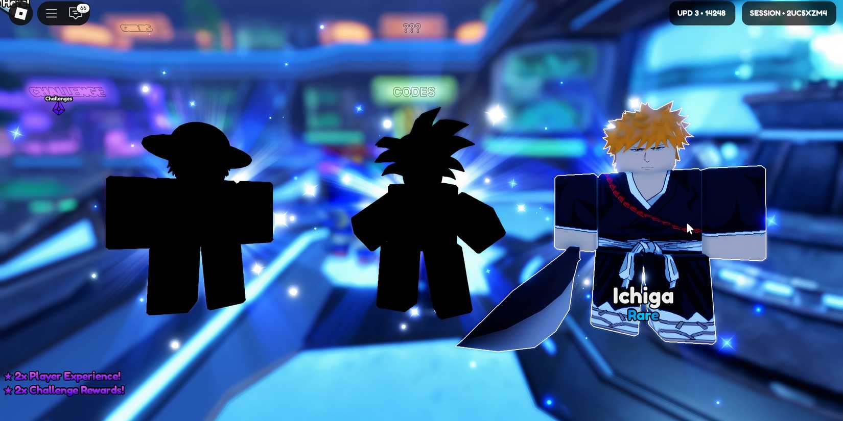 Ichiga, a character inspired by Bleach, in the Roblox game Anime Vanguards.