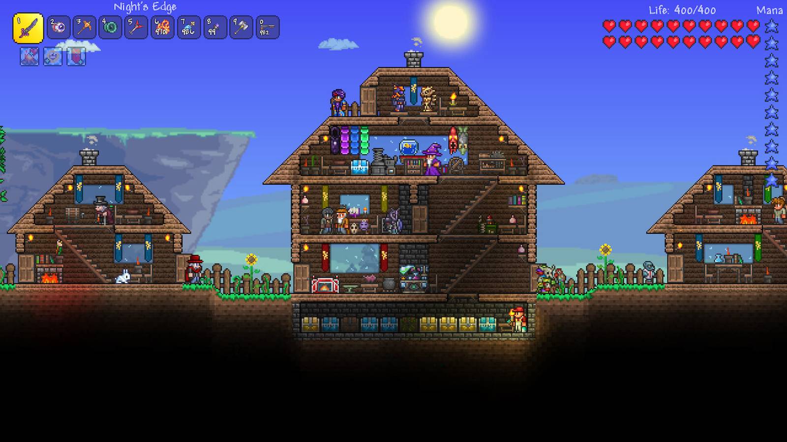 Wooden houses in Terraria