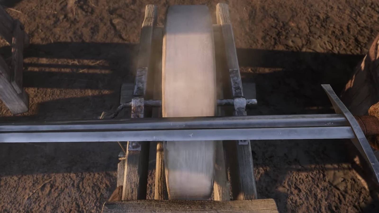 Grinding a sword blade in KCD2