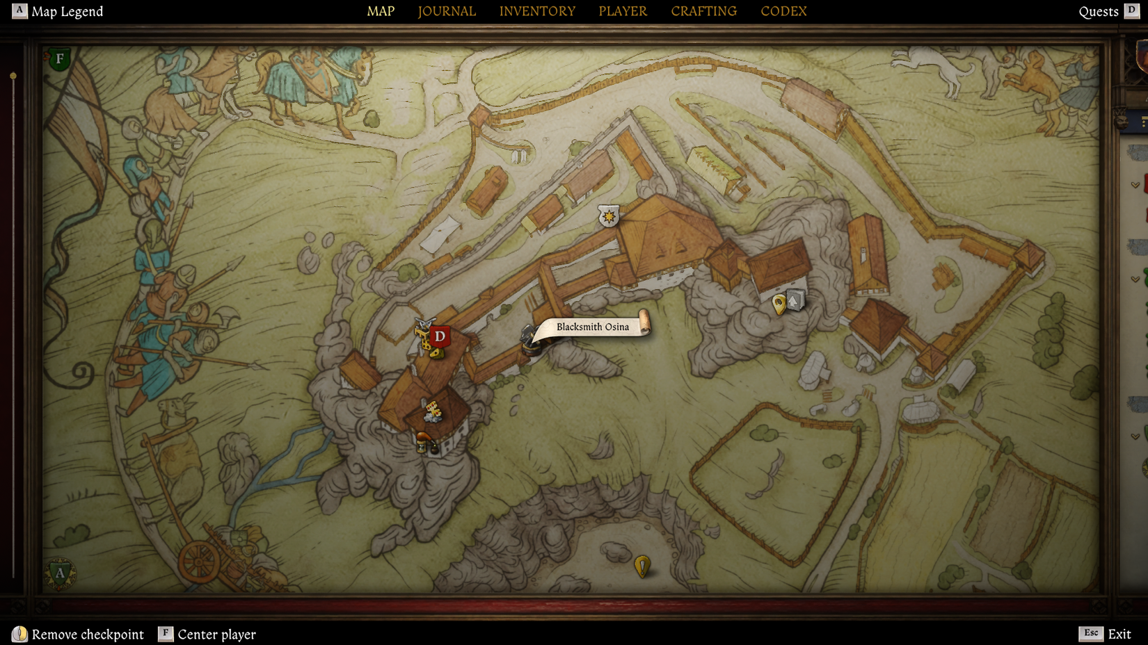 KCD2 Blacksmith Osina's location