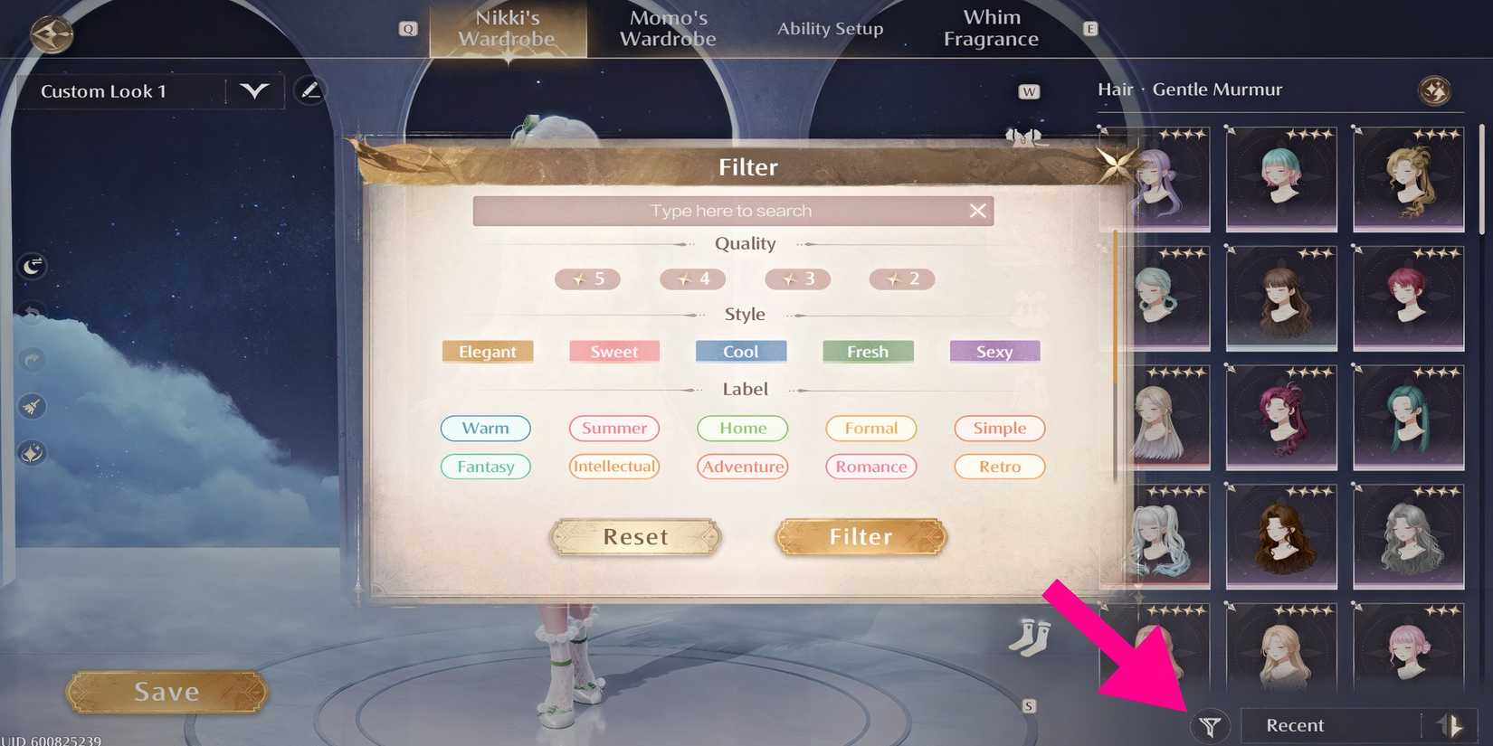 infinity-nikki-wardrobe-theme-filter