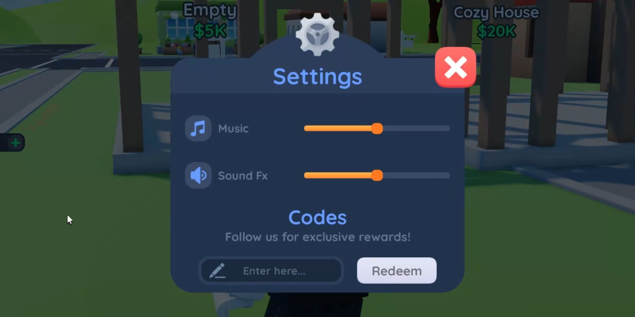 Investor City the codes tab