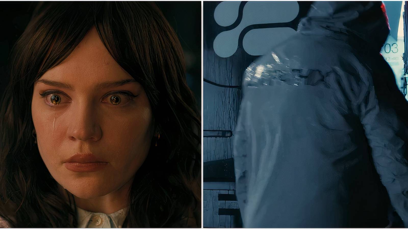 Iris crying and Technicians loading a van in Companion