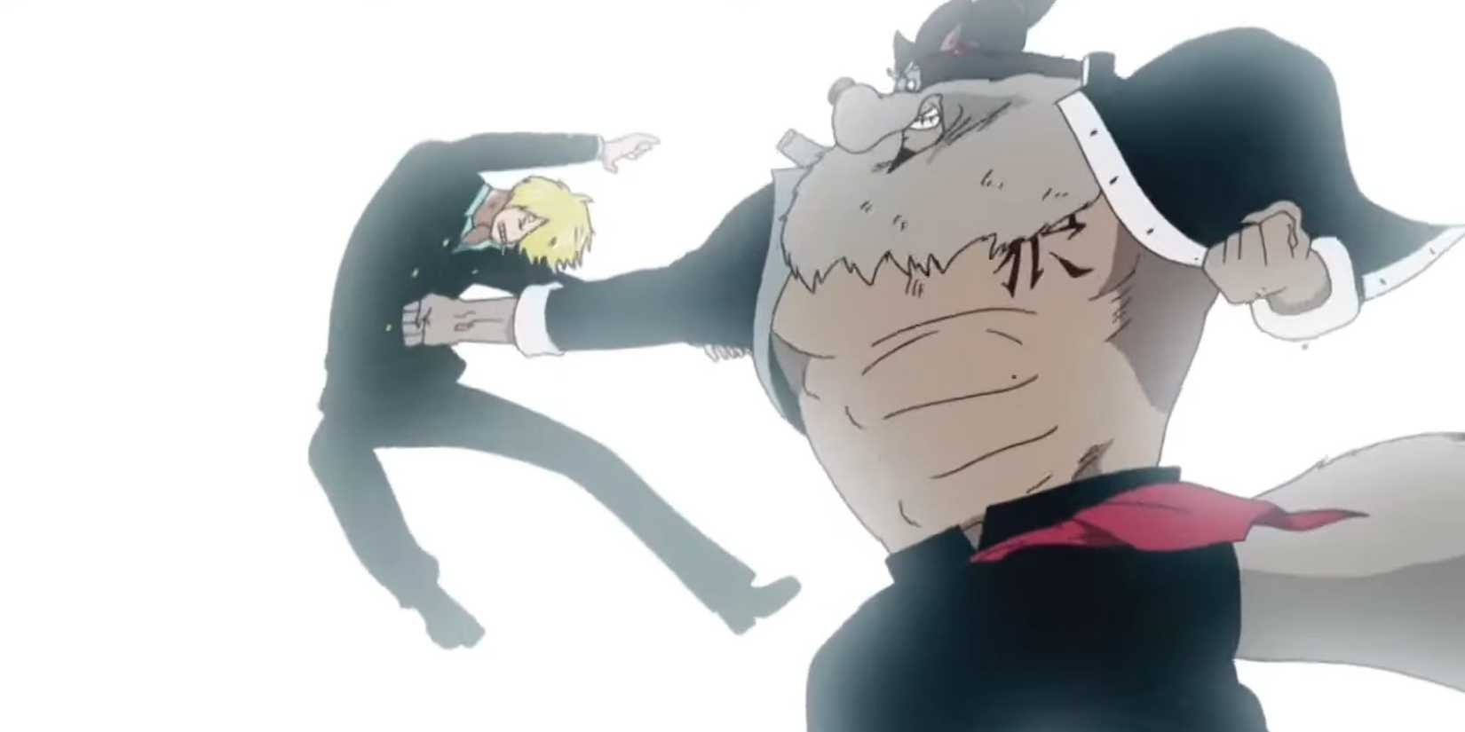 Jabra successfully attacks Sanji with Rokushiki in One Piece
