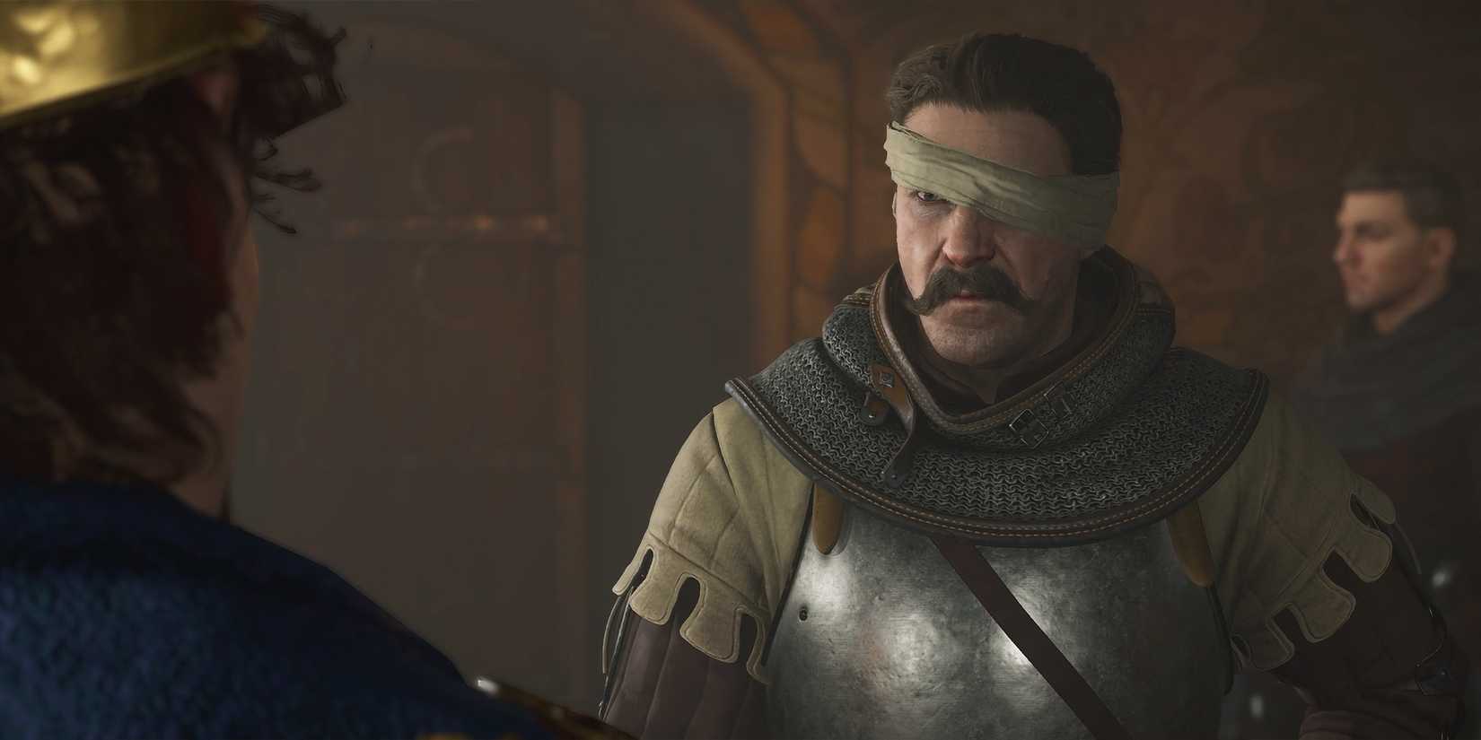 Jan Zizka staring at character in Kingdom Come Deliverance 2