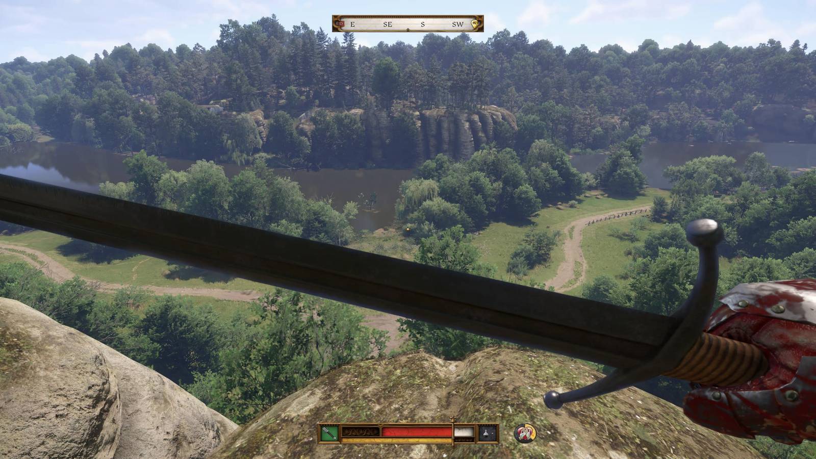 The Player Blocking With A Two-Handed Sword 