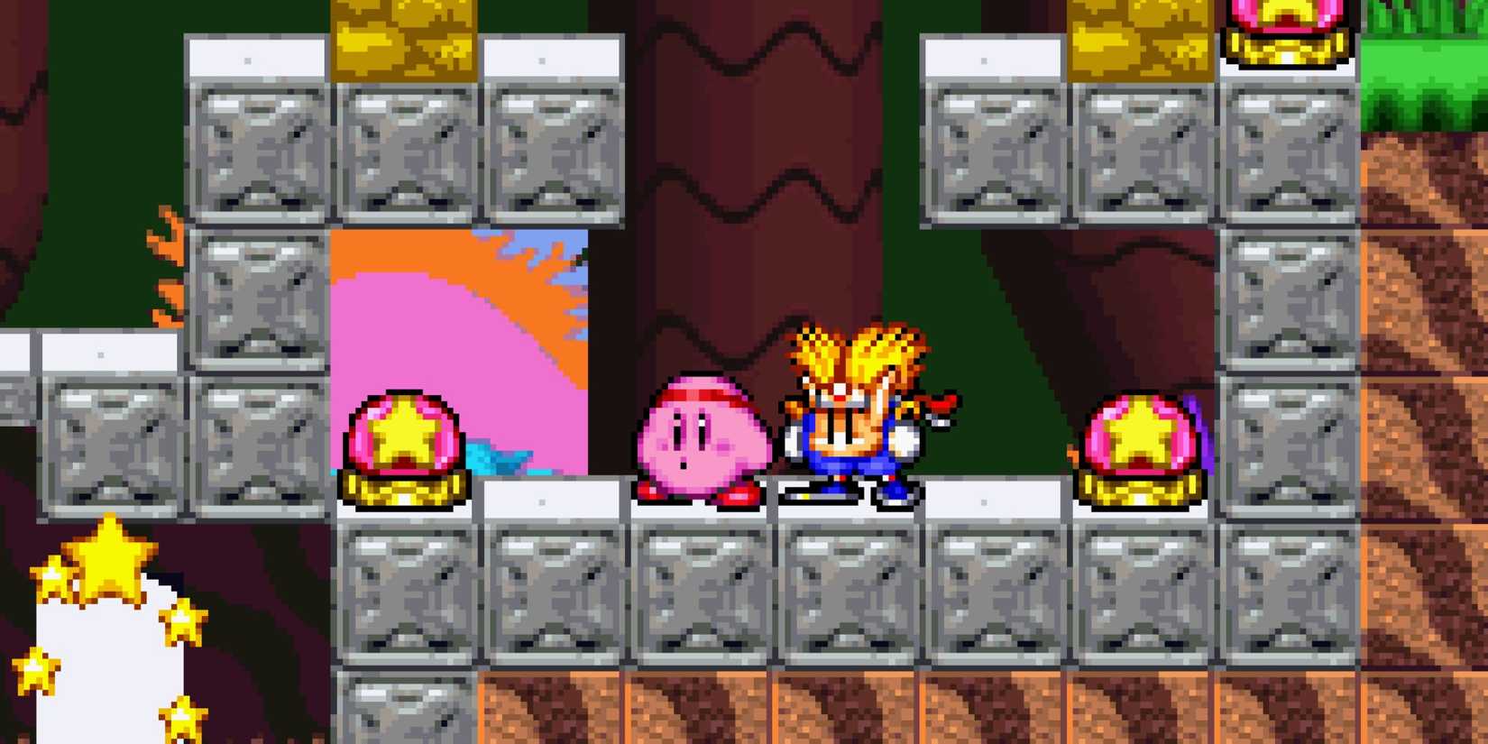Kirby with Knuckle Joe in Kirby Super Star