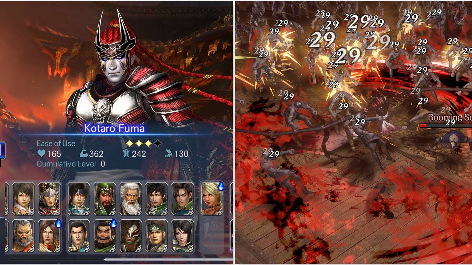 Kotaro Fuma and fighting enemies in Warriors Abyss