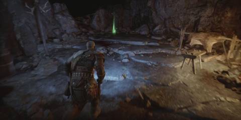 Kratos finds a healthstone.