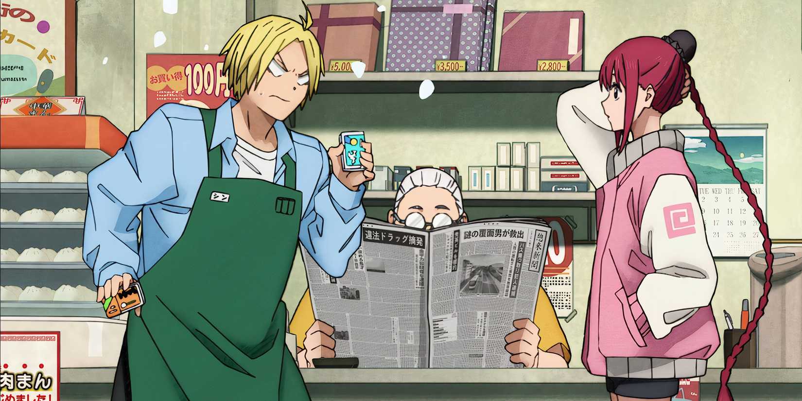 Shin confronts Lu for arriving late to work in Sakamoto Days.