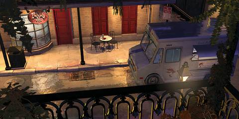 Legend of Crystal Skull hotel balcony