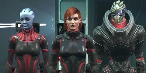 Liara Shepard and Garrus in Mass Effect 2
