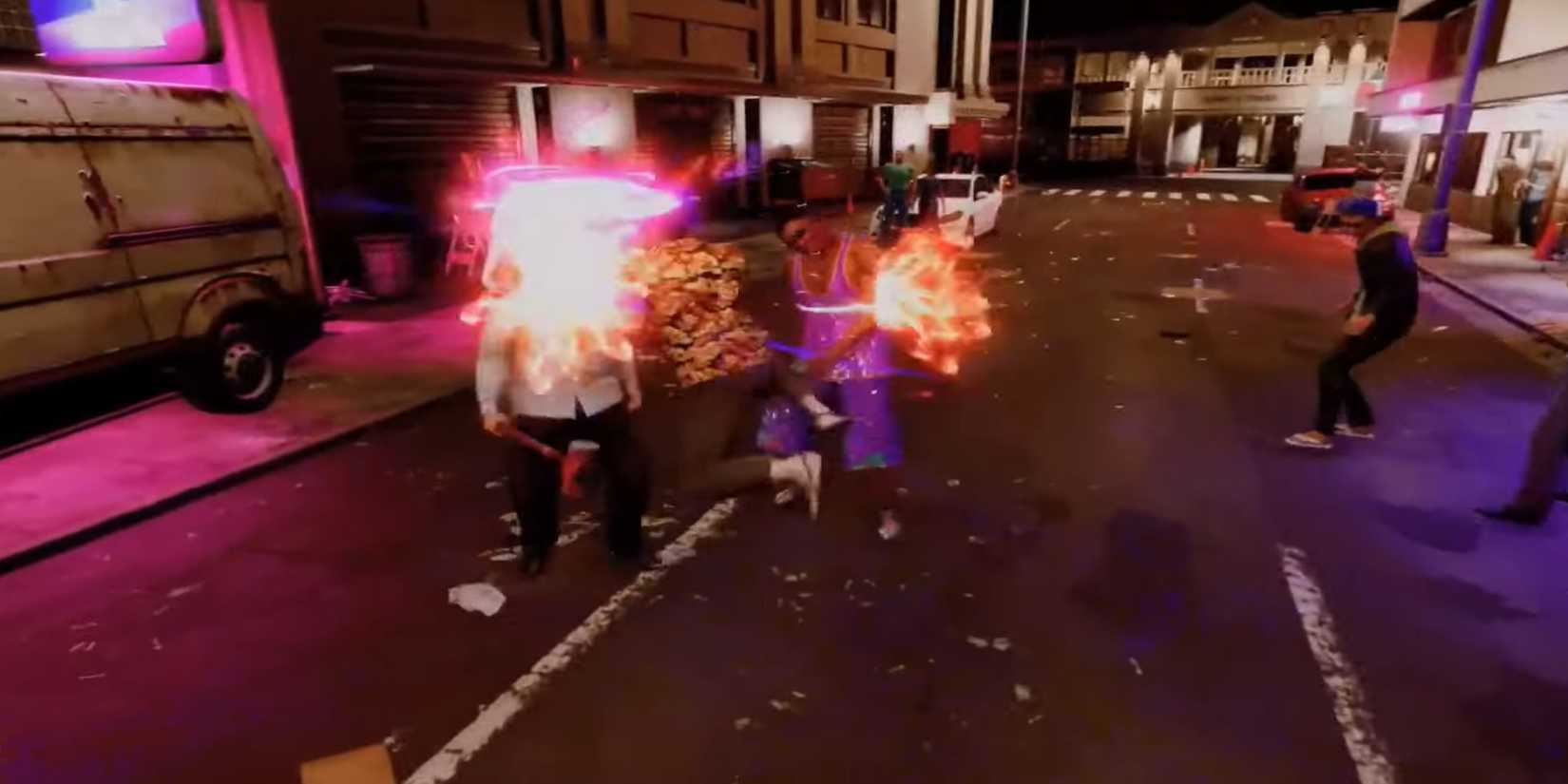 Like a Dragon Pirate Yakuza in Hawaii fighting on the street