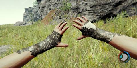 Lizard Skin display when being equipped in The Forest