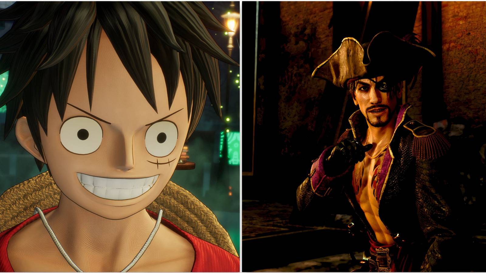 Luffy in One Piece Odyssey and Goro in Like a Dragon Pirate Yakuza in Hawaii