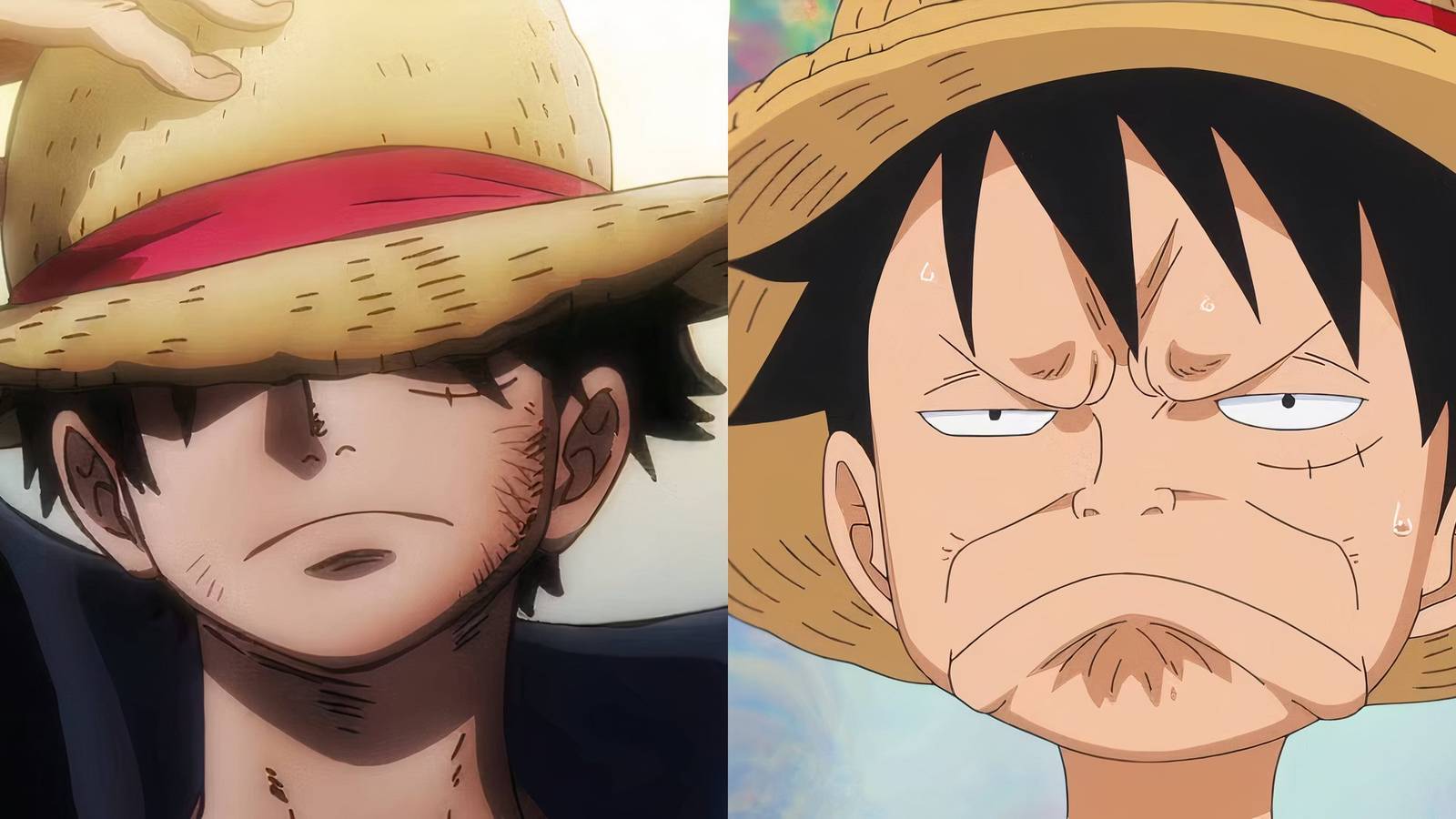 Luffy serious goofy One Piece