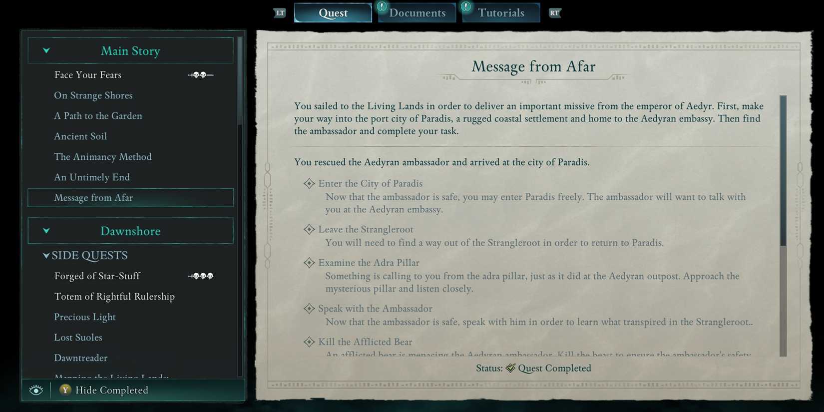 main quests in avowed