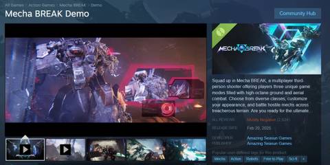 Mecha Break demo Steam store page