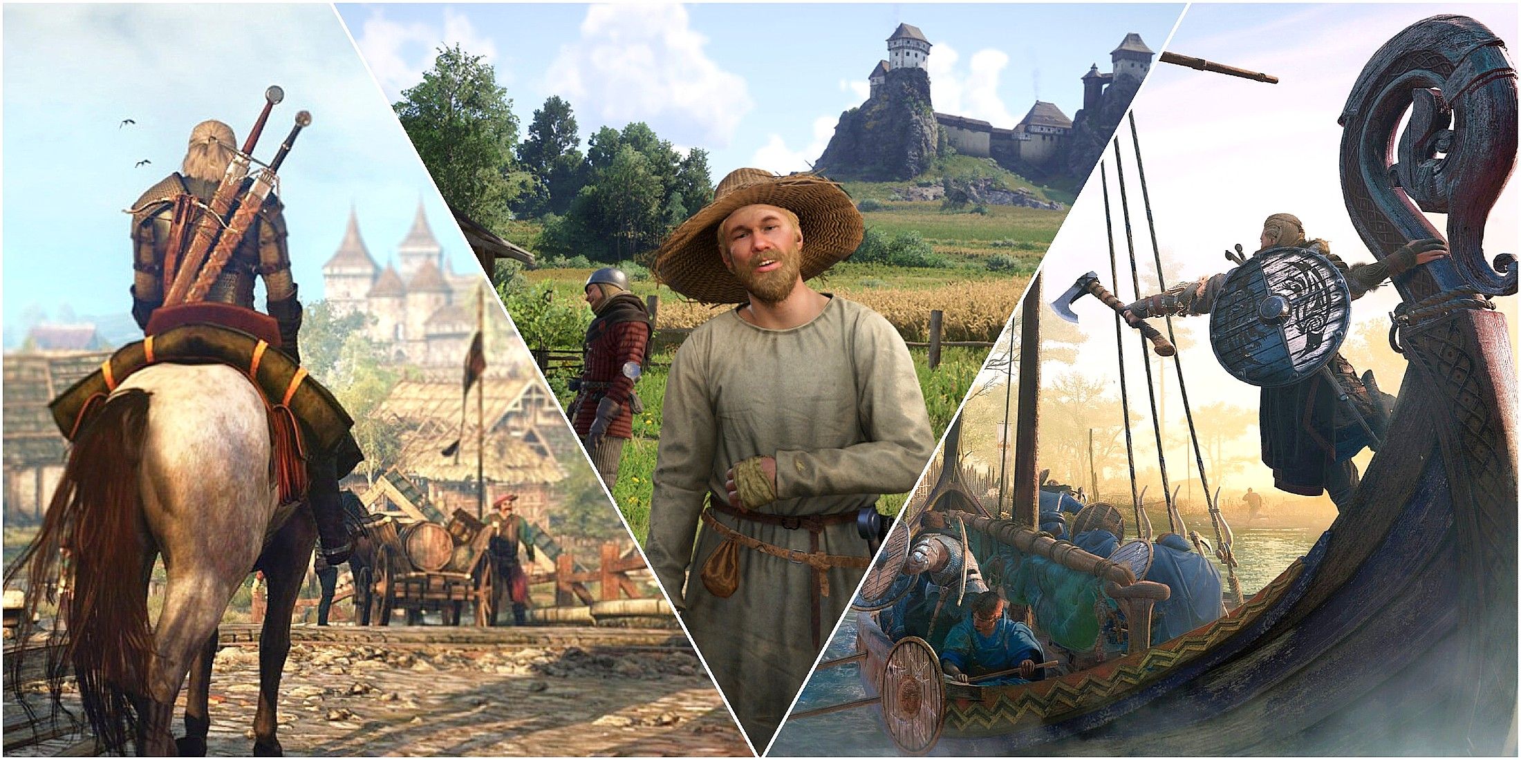 Medieval Games With The Best Exploration The Witcher 3, Kingdom Come 2, and Assassin's Creed Valhalla