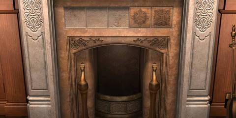 Message in a Haunted Mansion fireplace