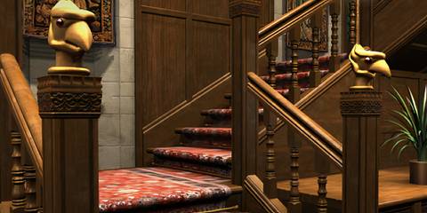 Message in a Haunted Mansion stairway