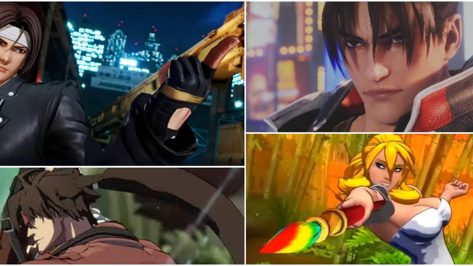 tekken 8, guilty gear strive, king of fighters xv, fantasy strike