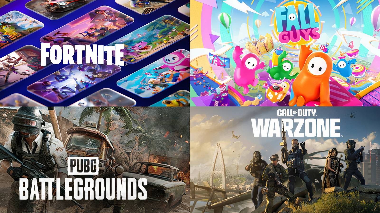 A collage of some Battle Royale games