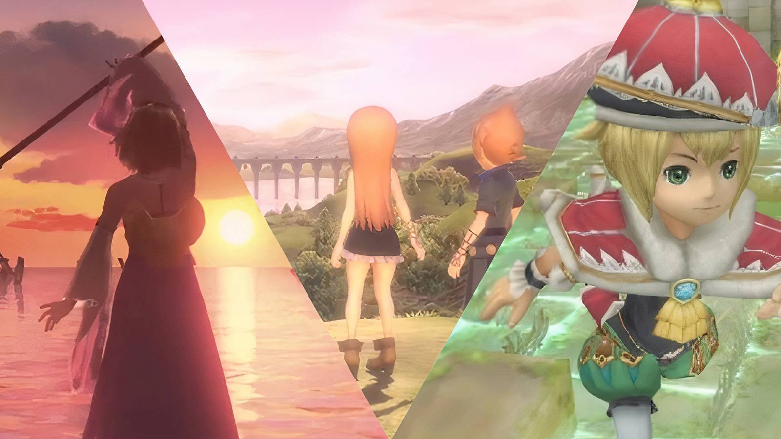 collage of 3 final fantasy games