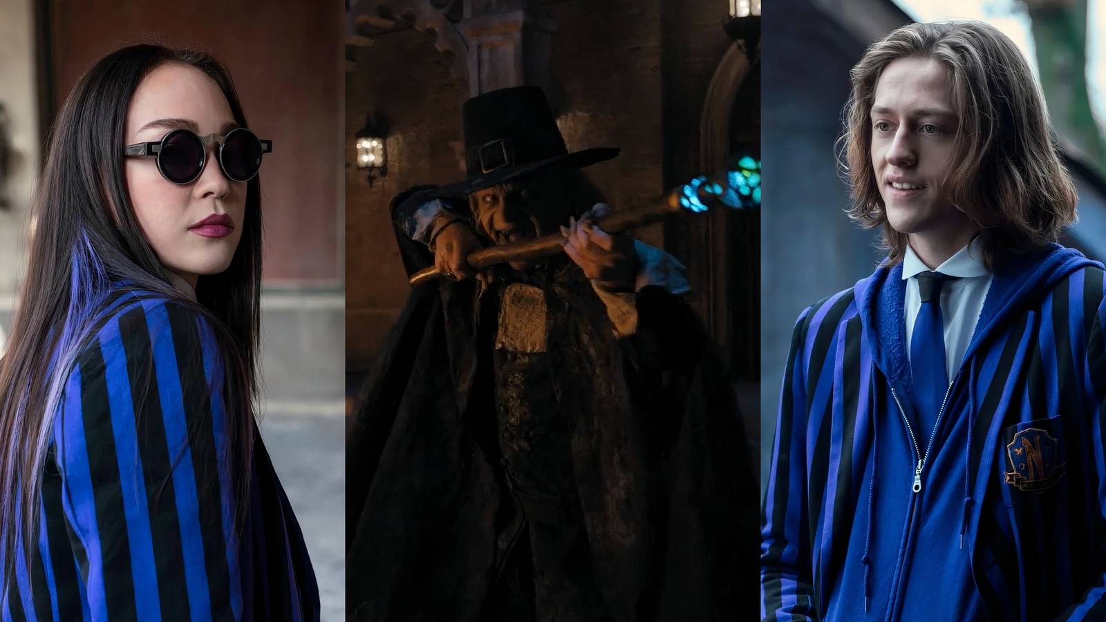 collage of characters from Netflix's Wednesday